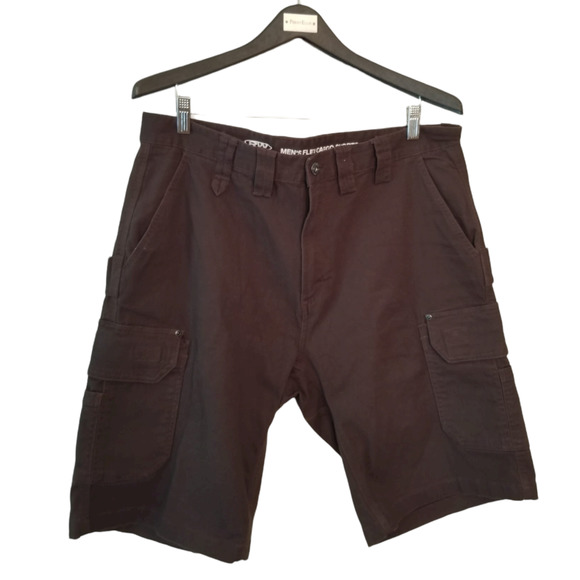 RW Rugged Wear Flex Cargo Men's Shorts Brown Size 36Wx22L‎ Inseam 11 in - Picture 1 of 8